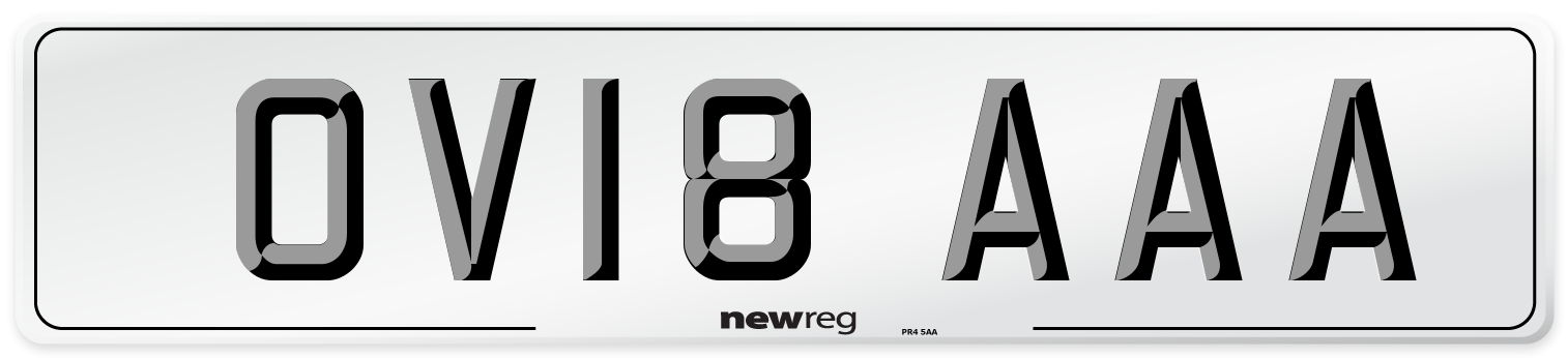 OV18 AAA Number Plate from New Reg